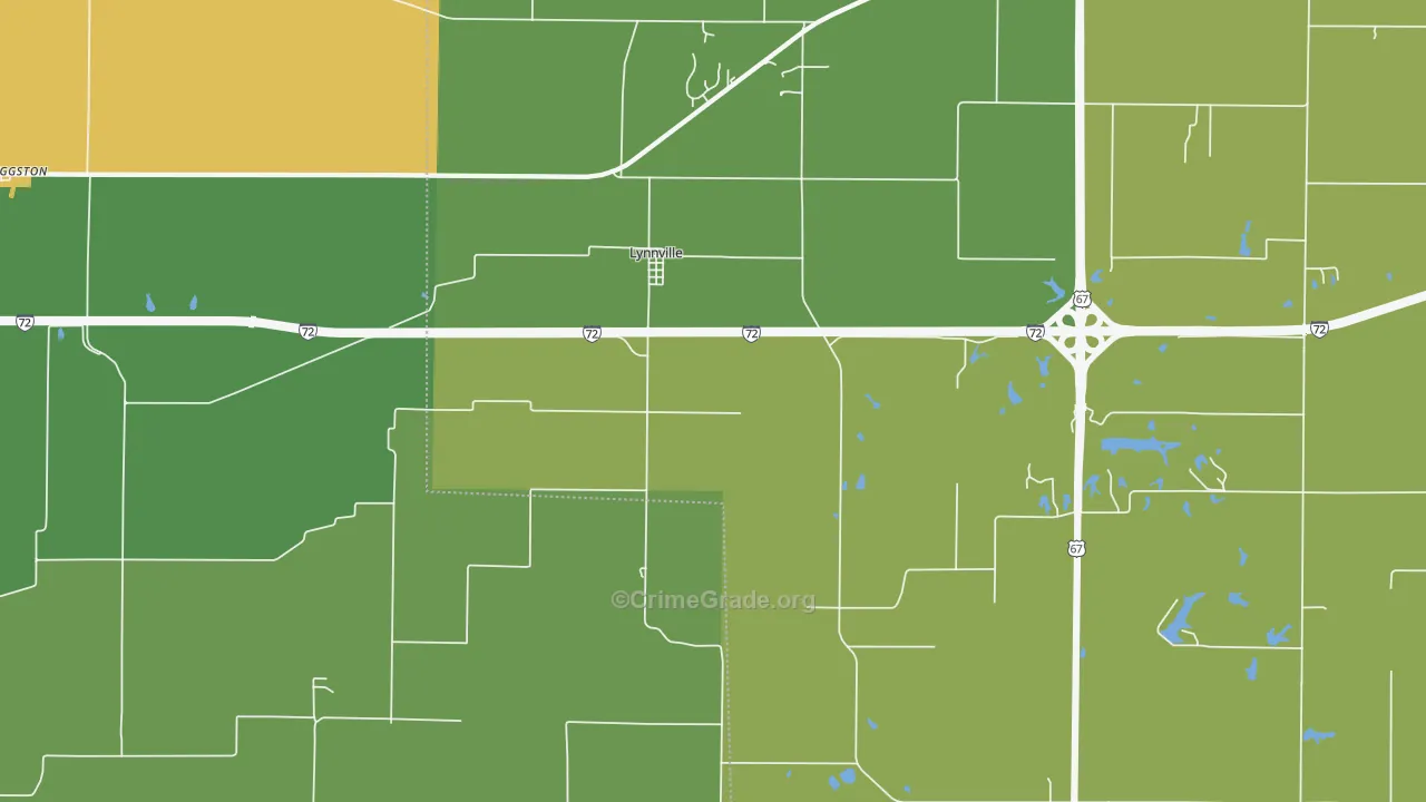 Lynnville, IL Map of Murder Rates