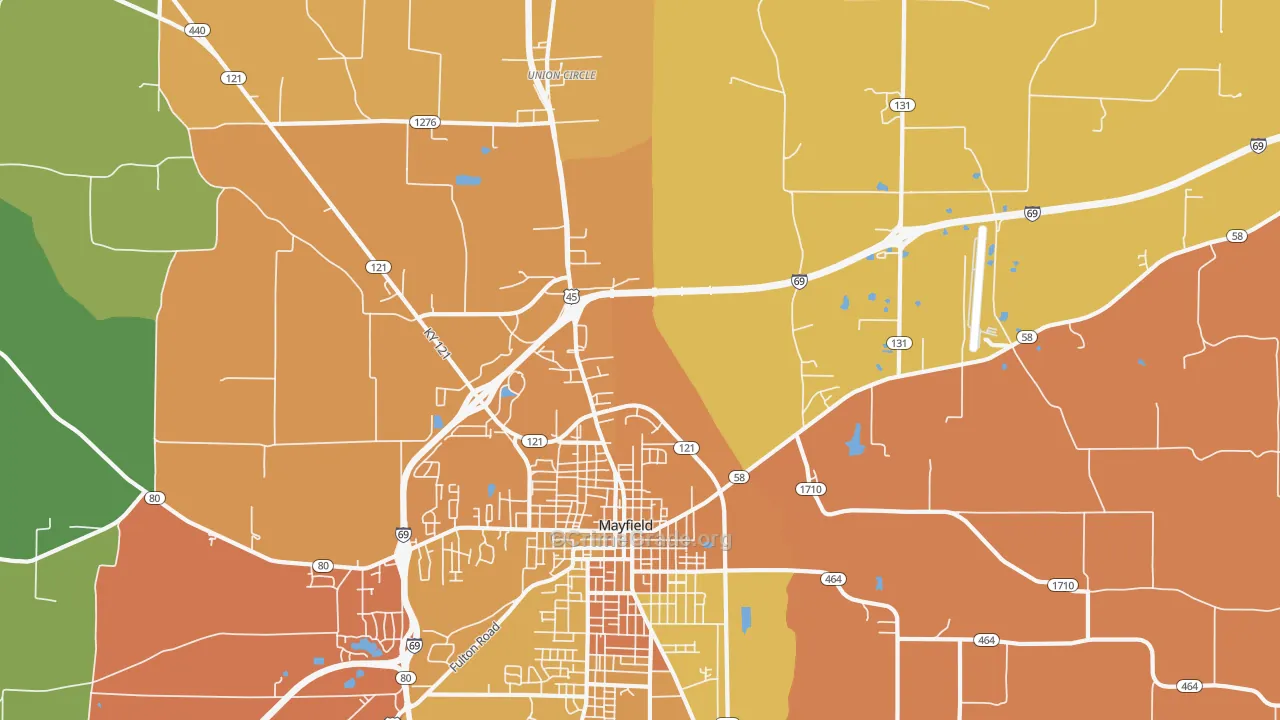 Lynnville, KY Map of Murder Rates