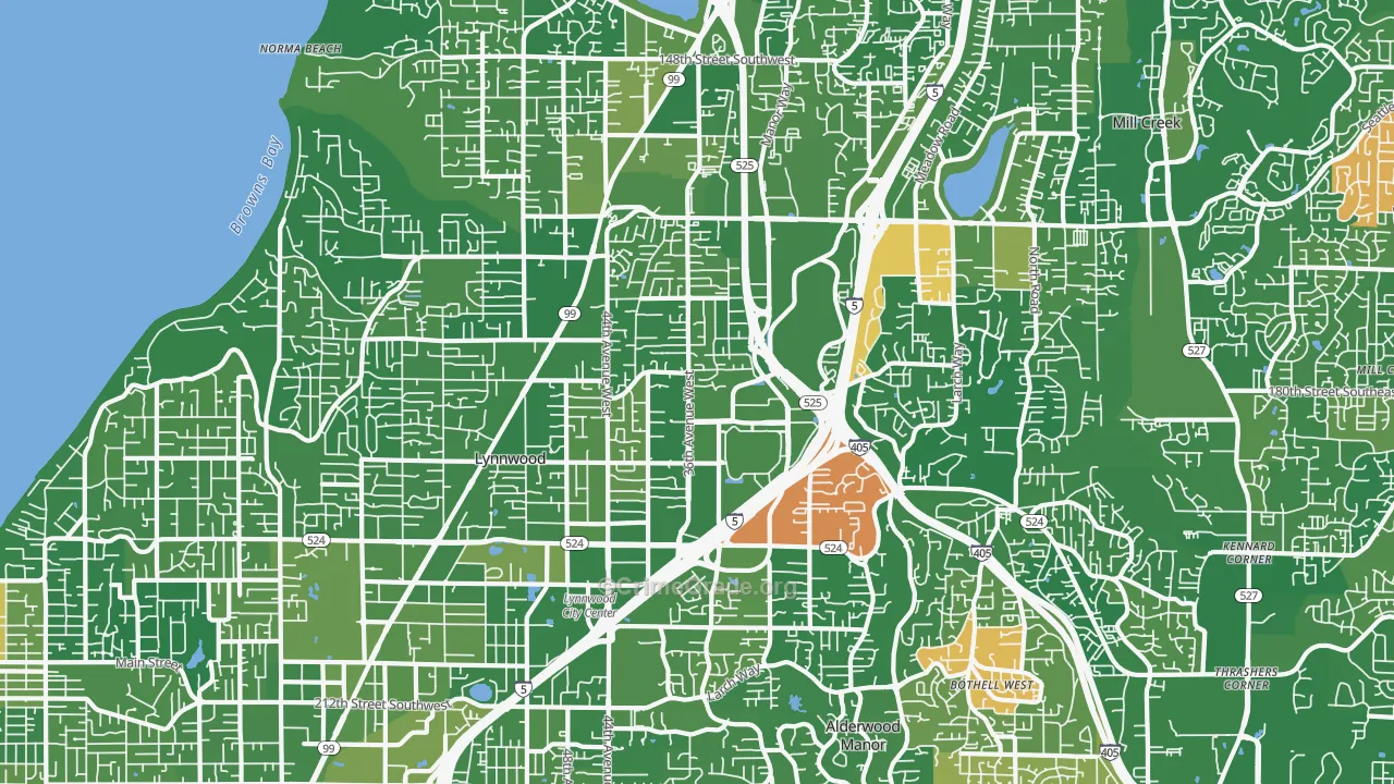 Lynnwood, WA Map of Murder Rates
