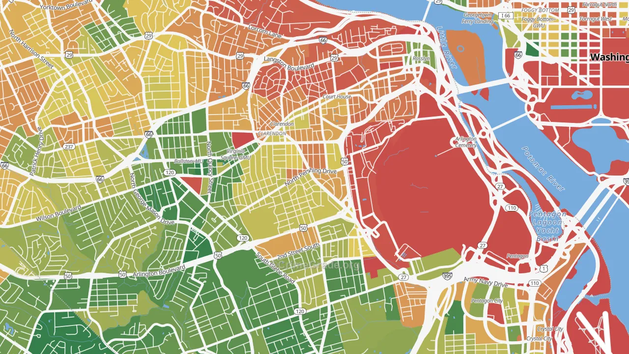 Lyon Park, Arlington, VA Map of Murder Rates
