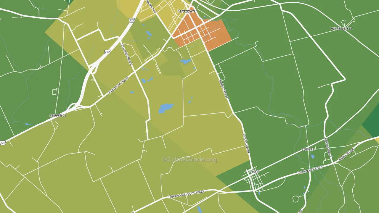 Lyon Station, PA Map of Murder Rates