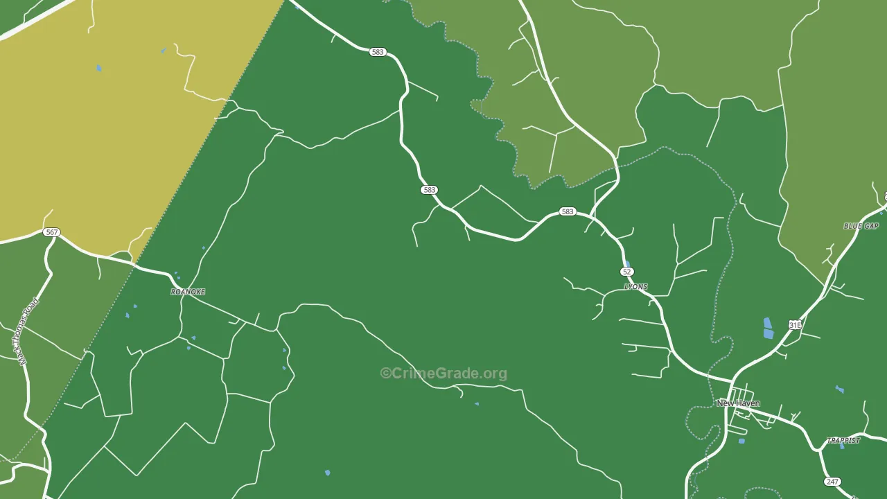 Lyons, KY Map of Murder Rates