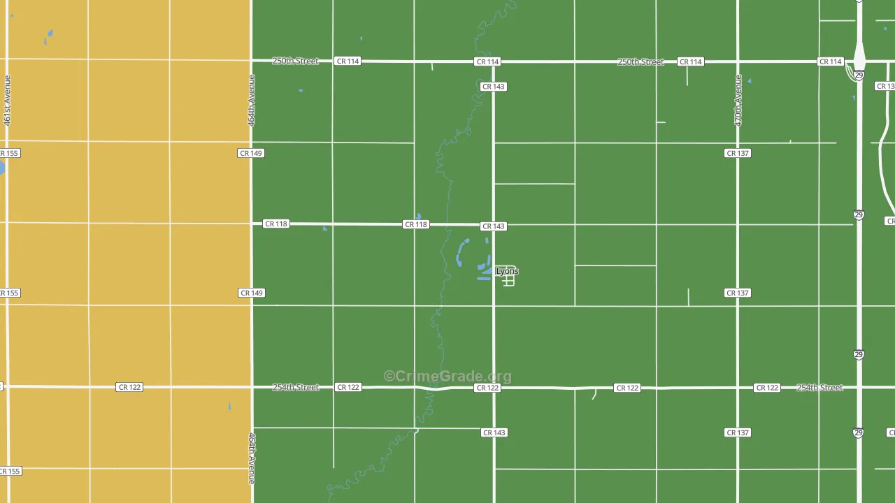 Lyons, SD Map of Murder Rates
