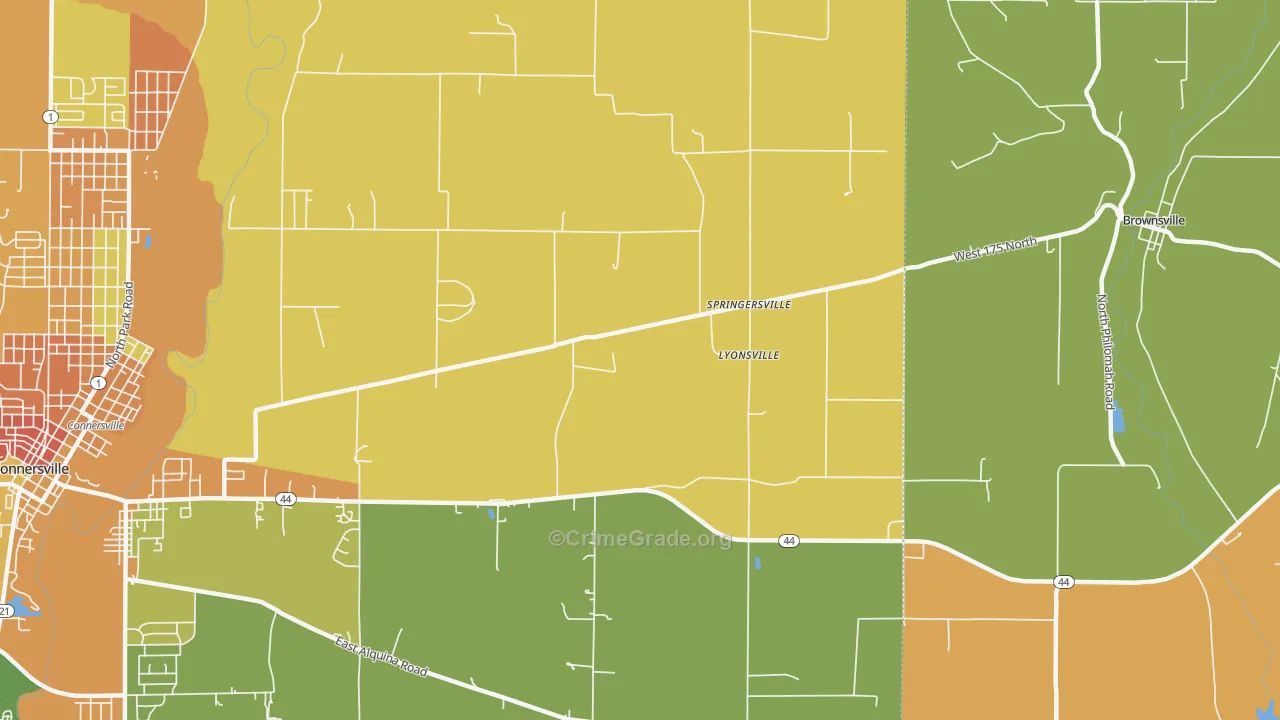 Lyonsville, IN Map of Murder Rates
