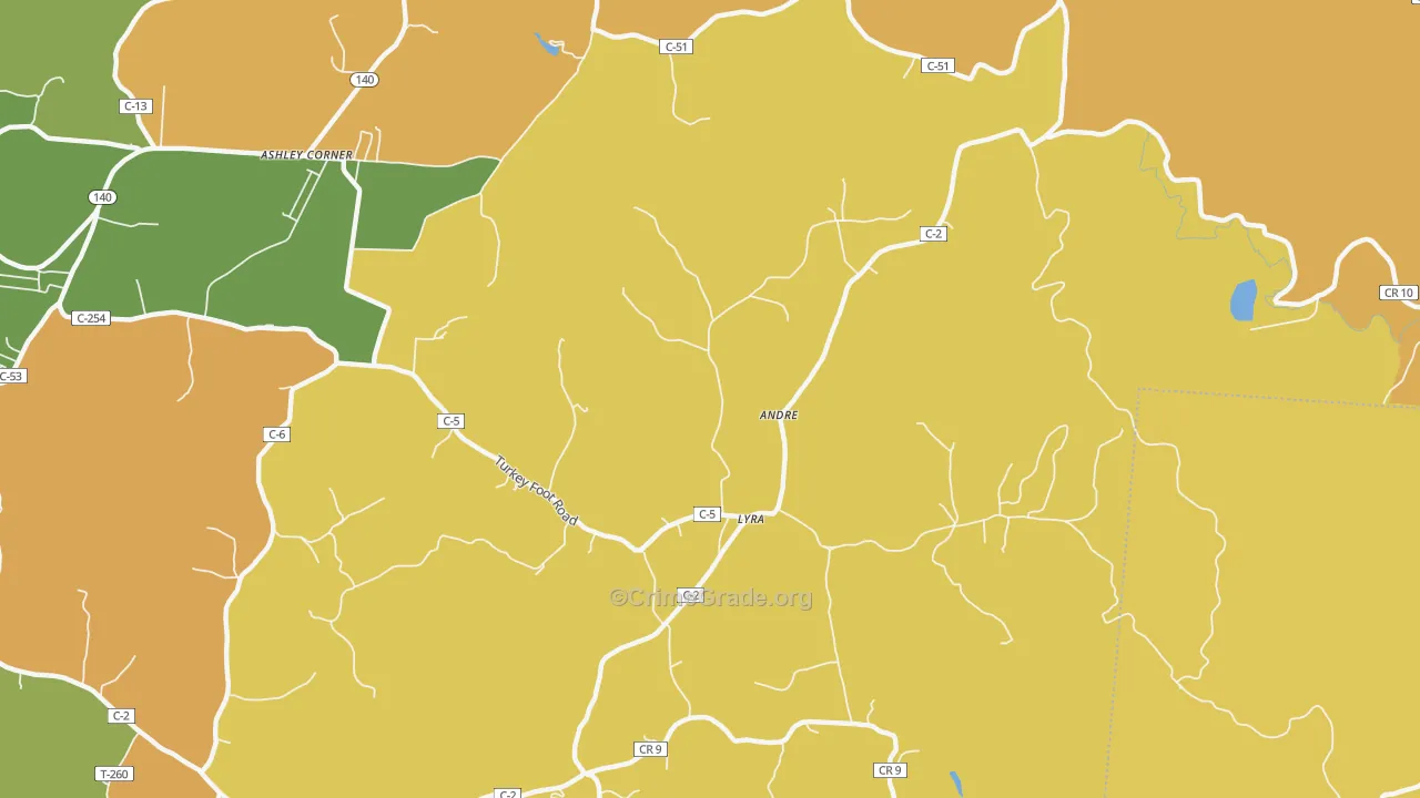 Lyra, OH Map of Murder Rates