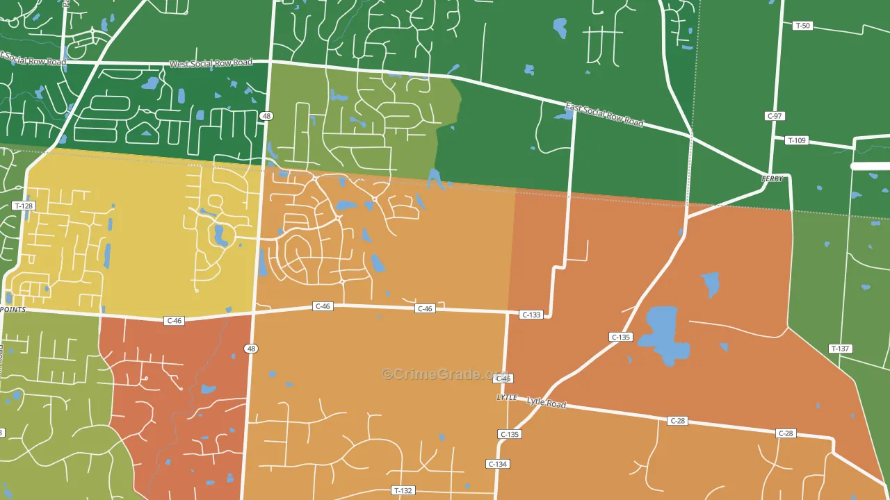 Lytle, OH Map of Murder Rates