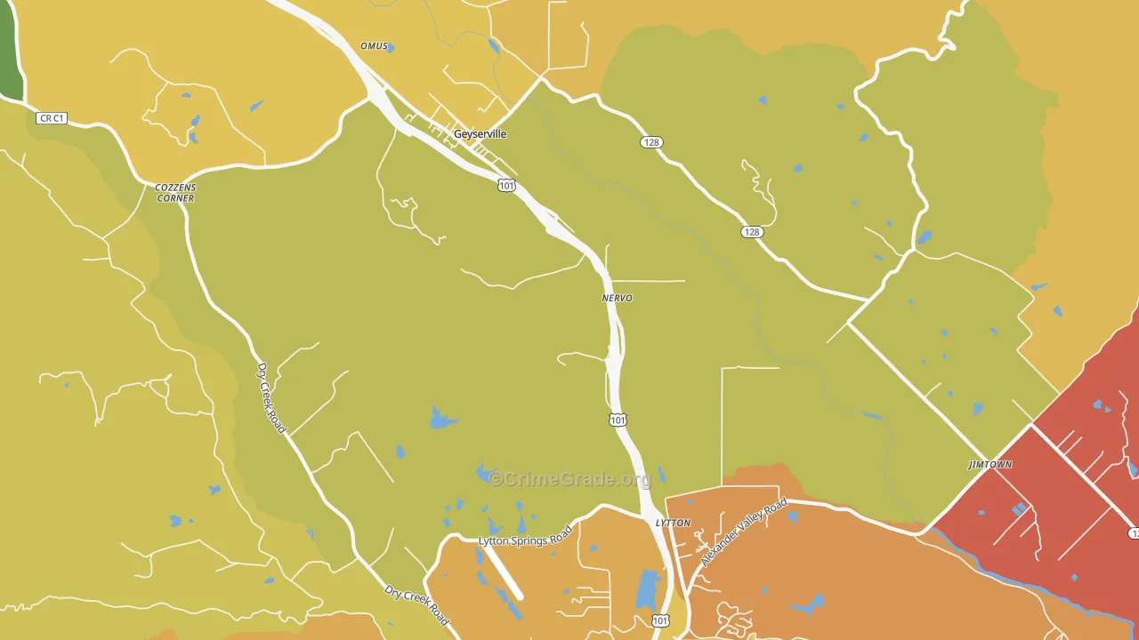 Lytton, CA Map of Murder Rates