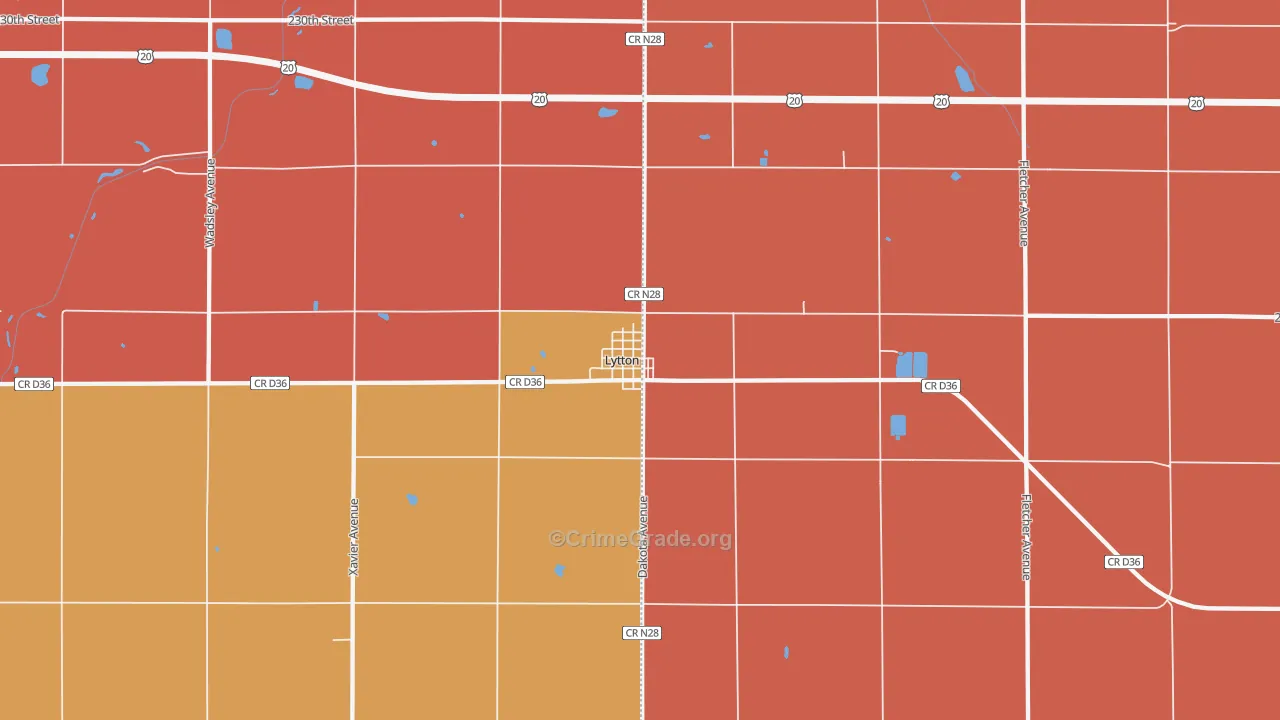 Lytton, IA Map of Murder Rates