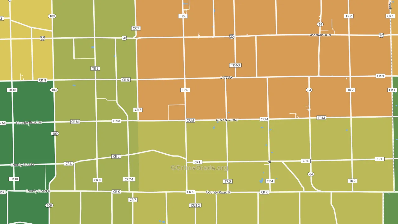 Lytton, OH Map of Murder Rates