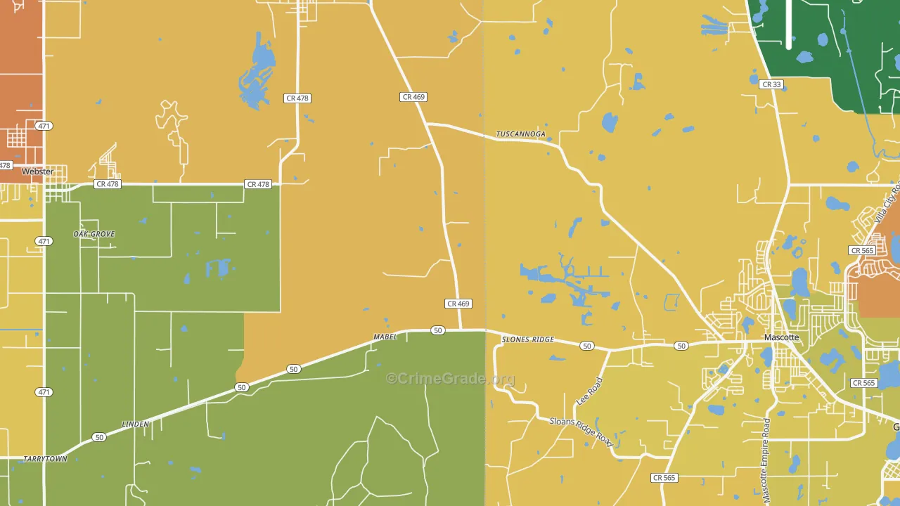 Mabel, FL Map of Murder Rates