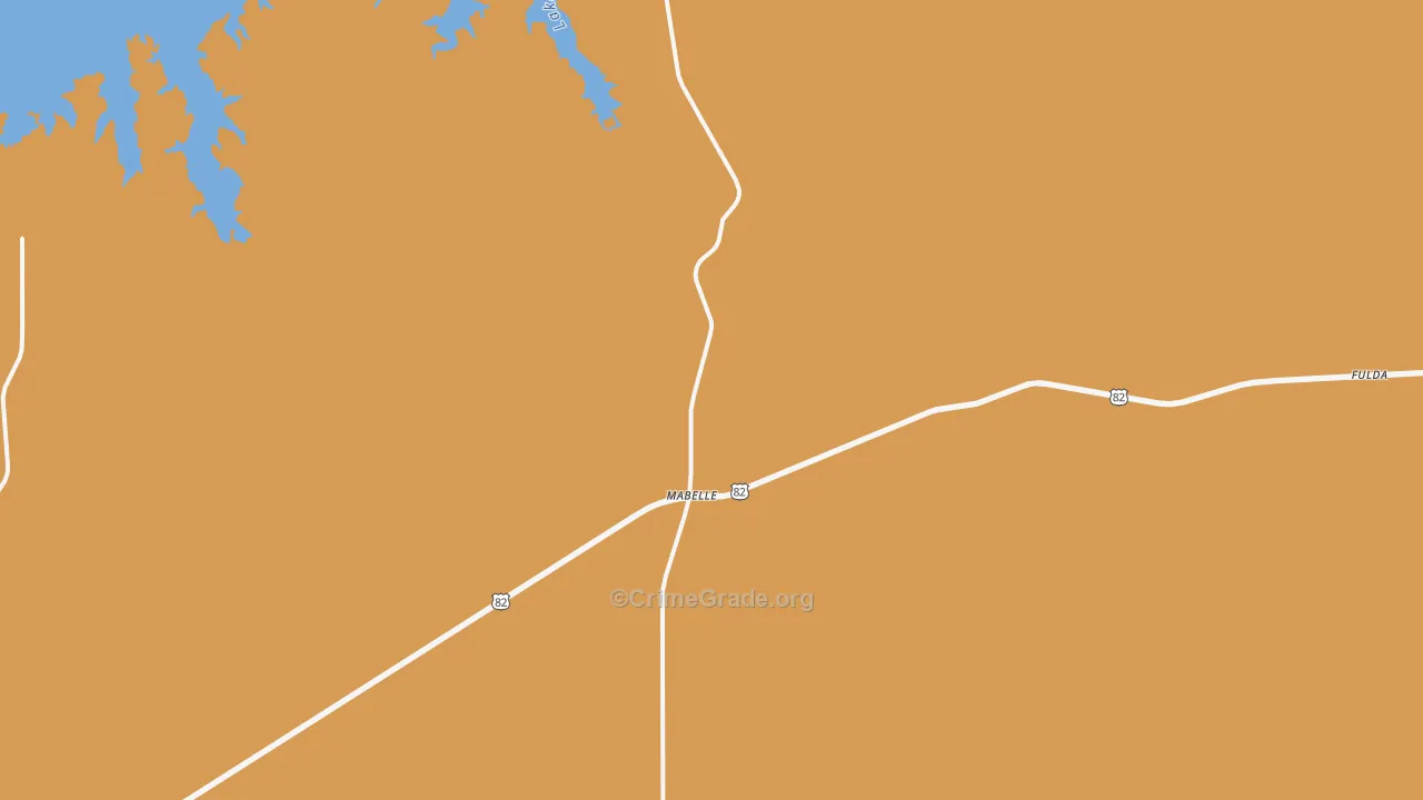 Mabelle, TX Map of Murder Rates