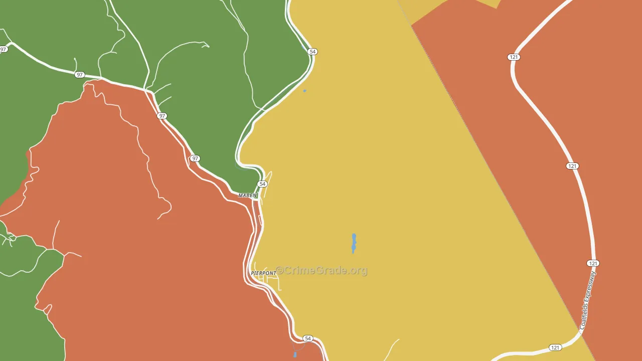 Maben, WV Map of Murder Rates