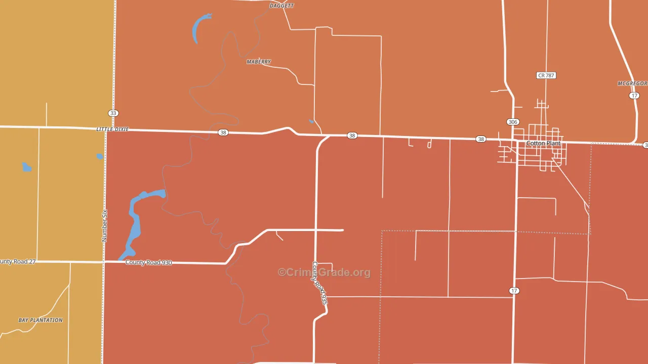 Maberry, AR Map of Murder Rates
