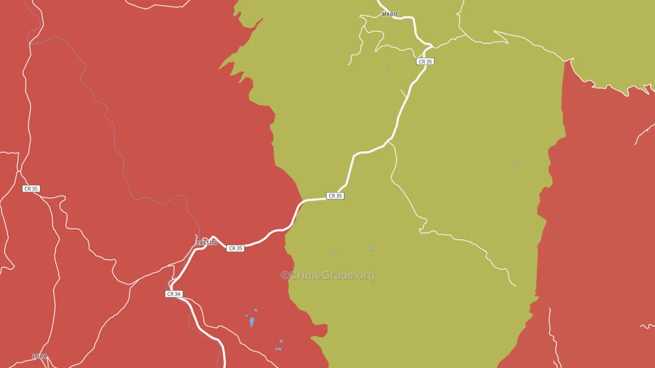 Mabie, WV Map of Murder Rates