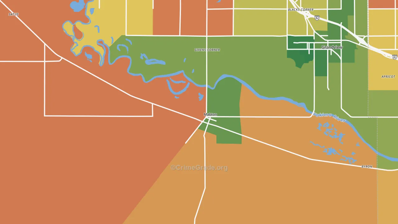 Mabton, WA Map of Murder Rates