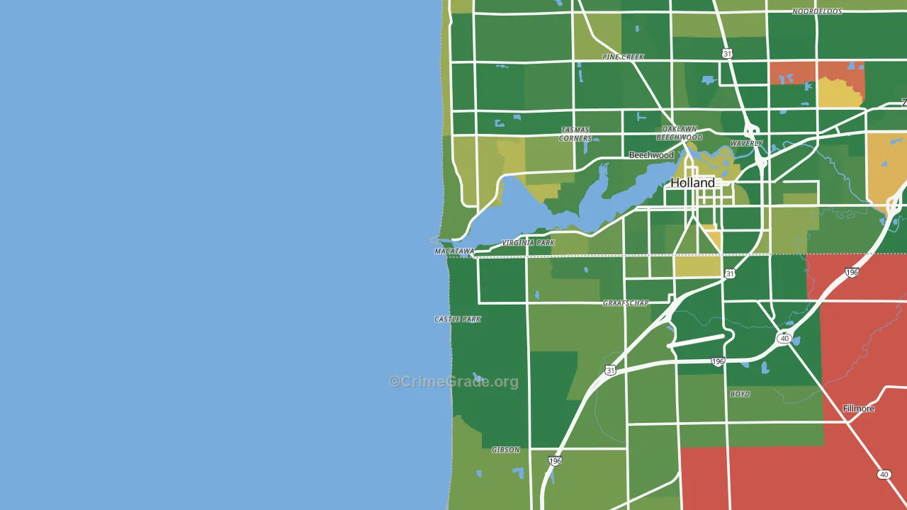 Macatawa, MI Map of Murder Rates