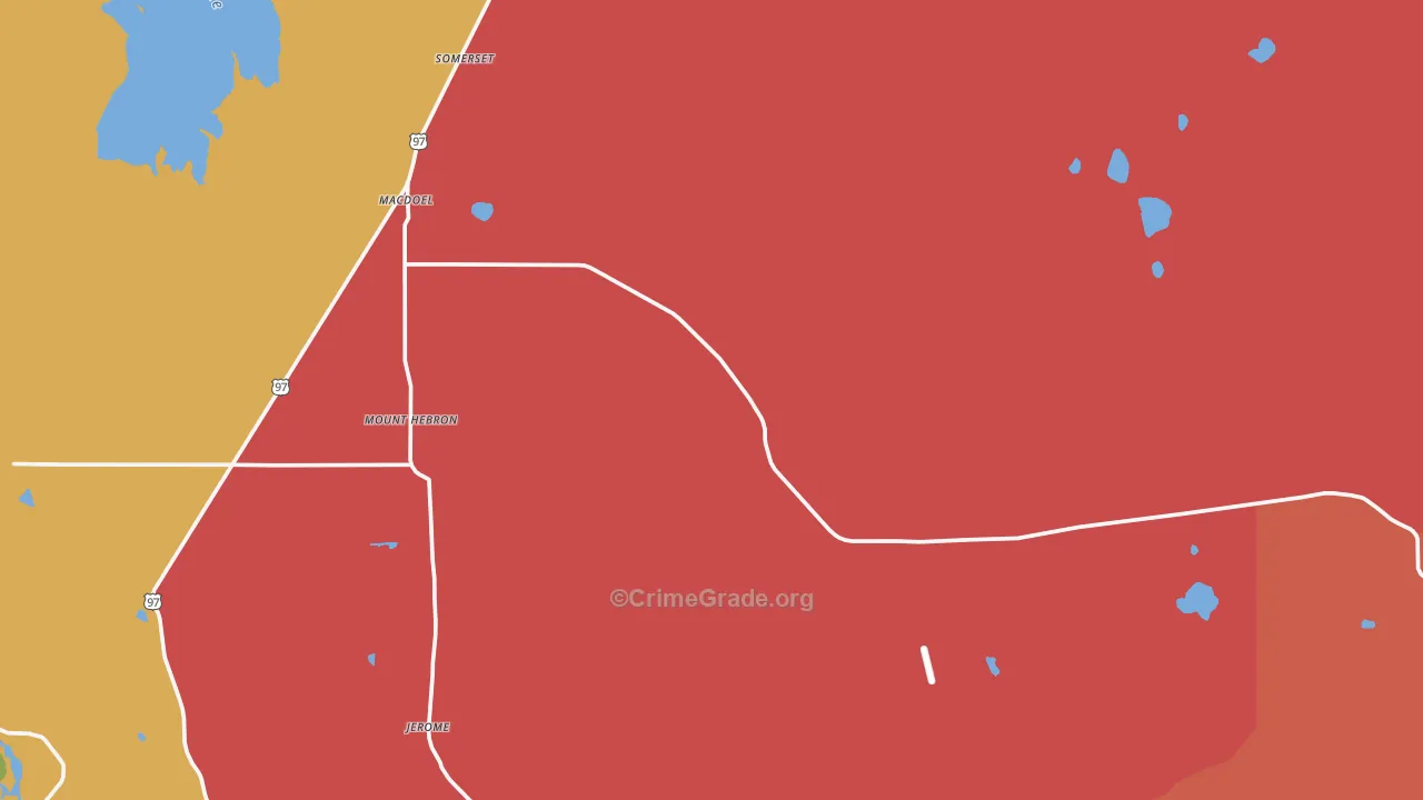 Macdoel, CA Map of Murder Rates