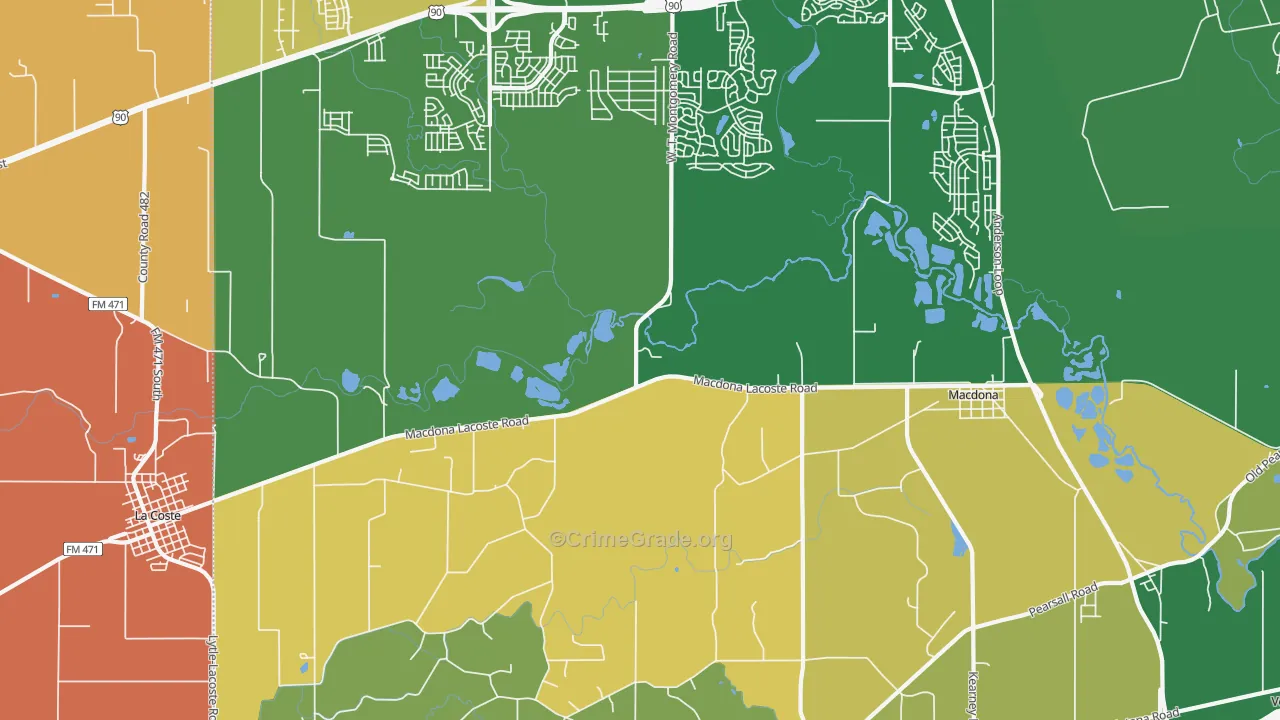 Macdona, TX Map of Murder Rates
