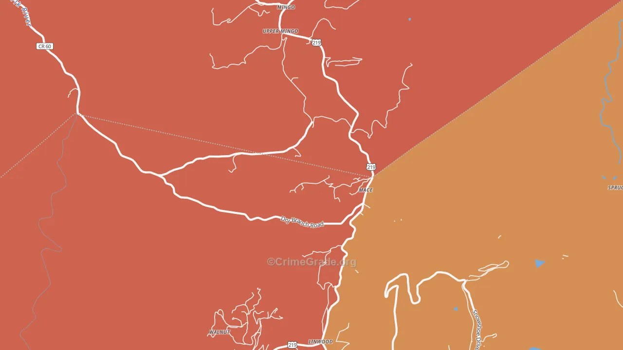 Mace, WV Map of Murder Rates