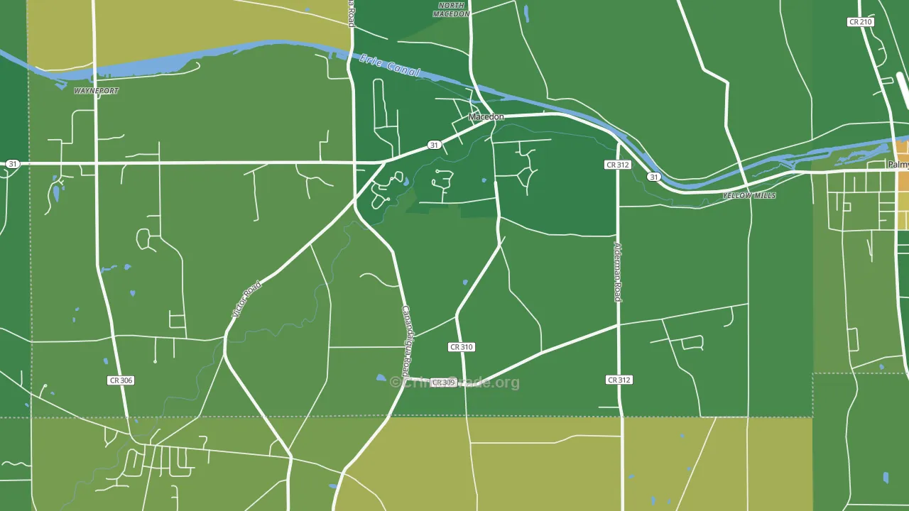 Macedon Center, NY Map of Murder Rates