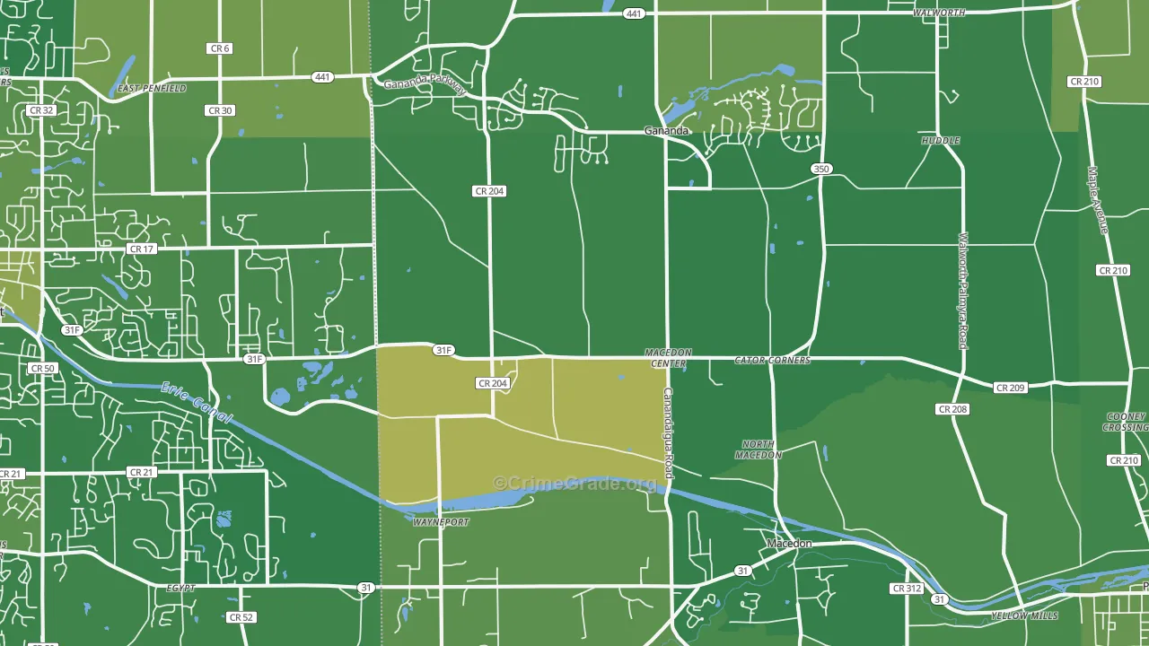 Macedon, NY Map of Murder Rates