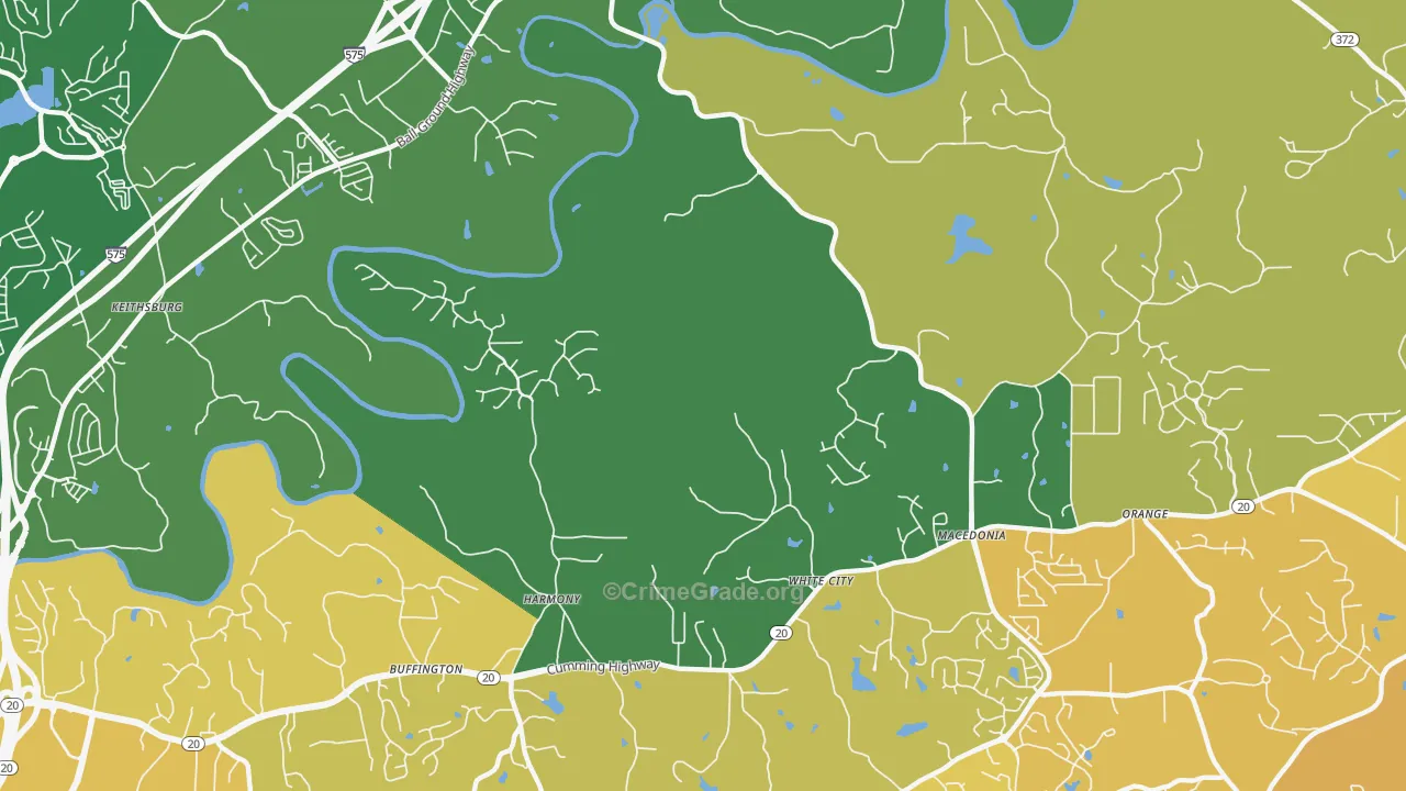 Macedonia, GA Map of Murder Rates