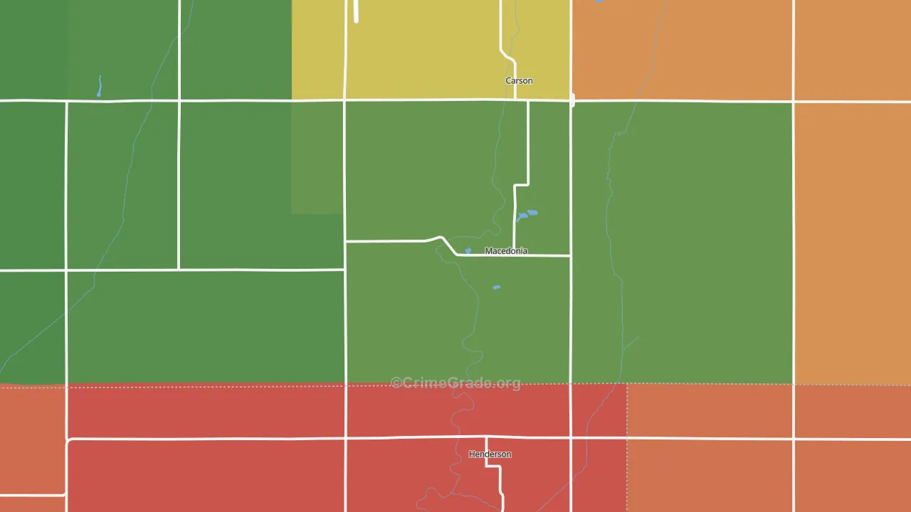 Macedonia, IA Map of Murder Rates