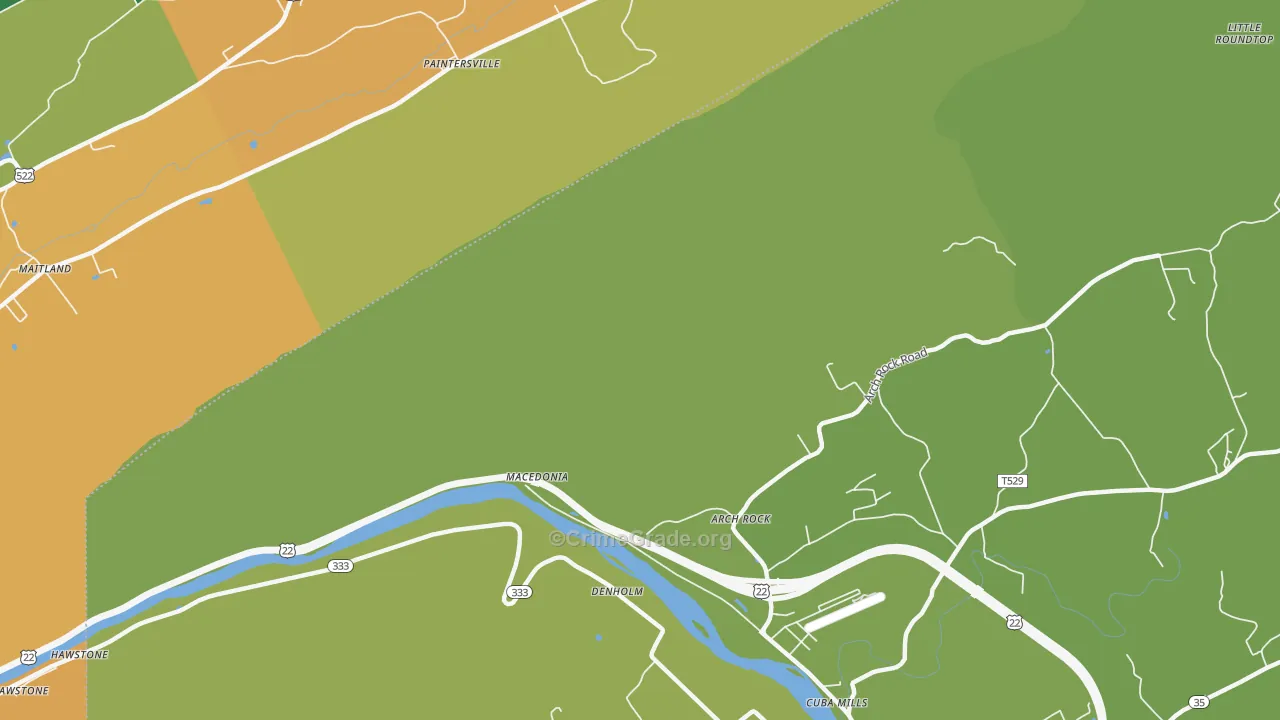 Macedonia, PA Map of Murder Rates