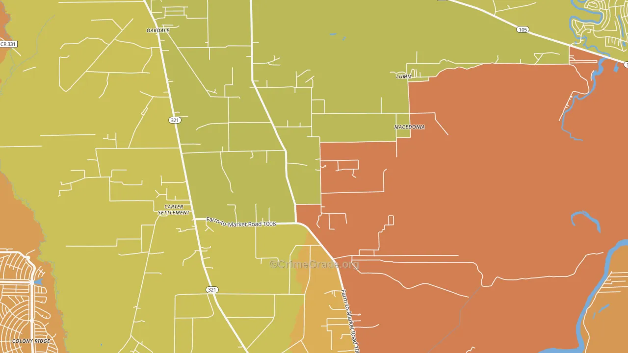 Macedonia, TX Map of Murder Rates