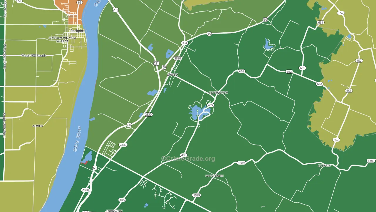 Maceo, KY Map of Murder Rates