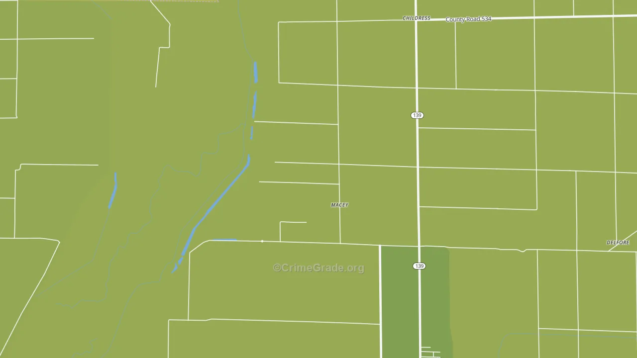 Macey, AR Map of Murder Rates