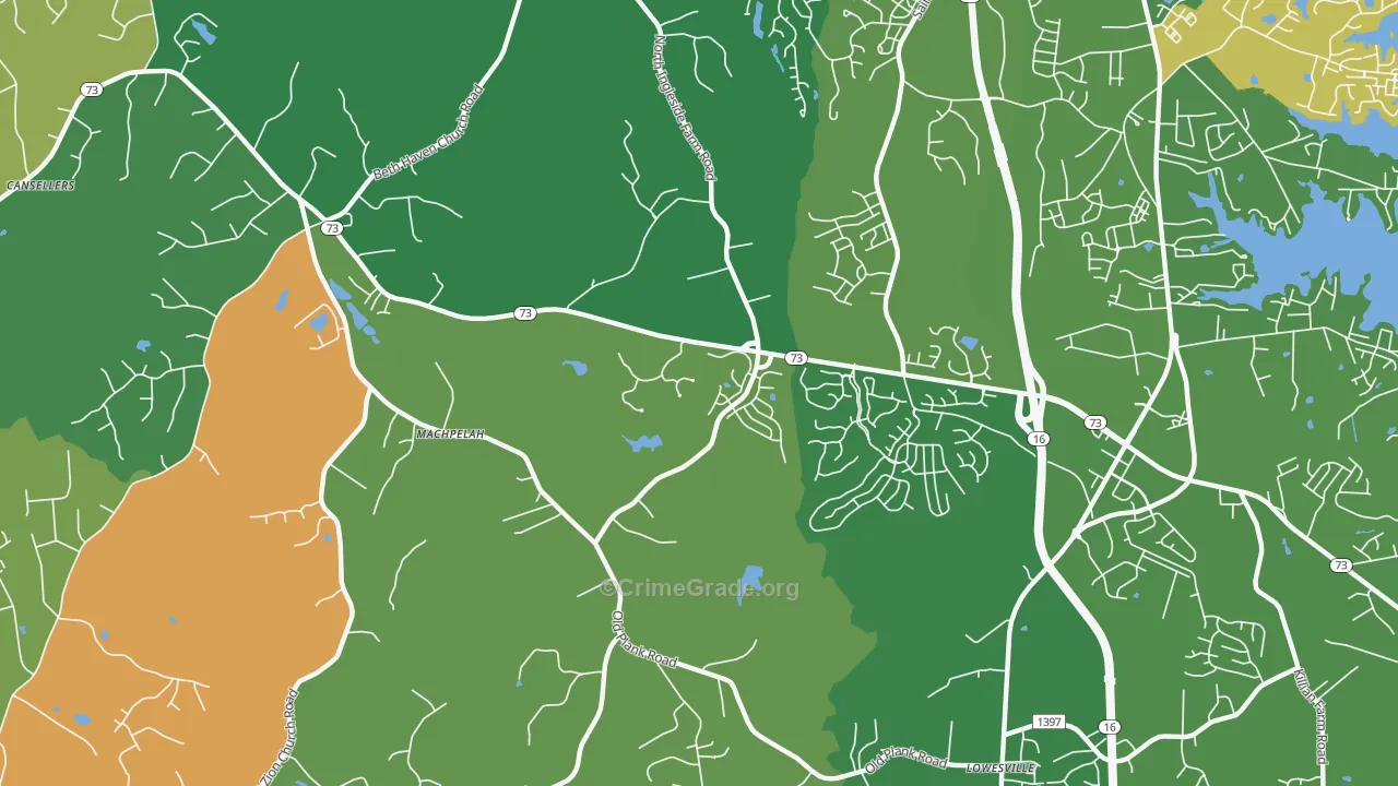 Machpelah, NC Map of Murder Rates