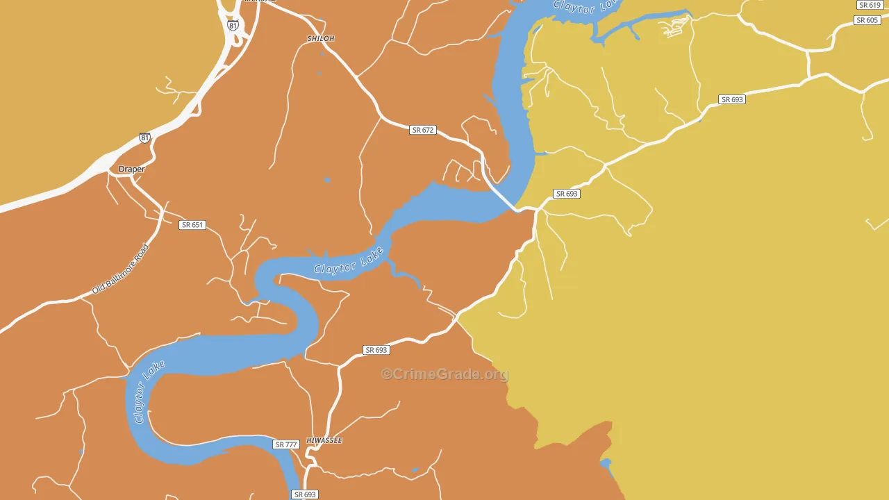 Mack Creek Village, VA Map of Murder Rates