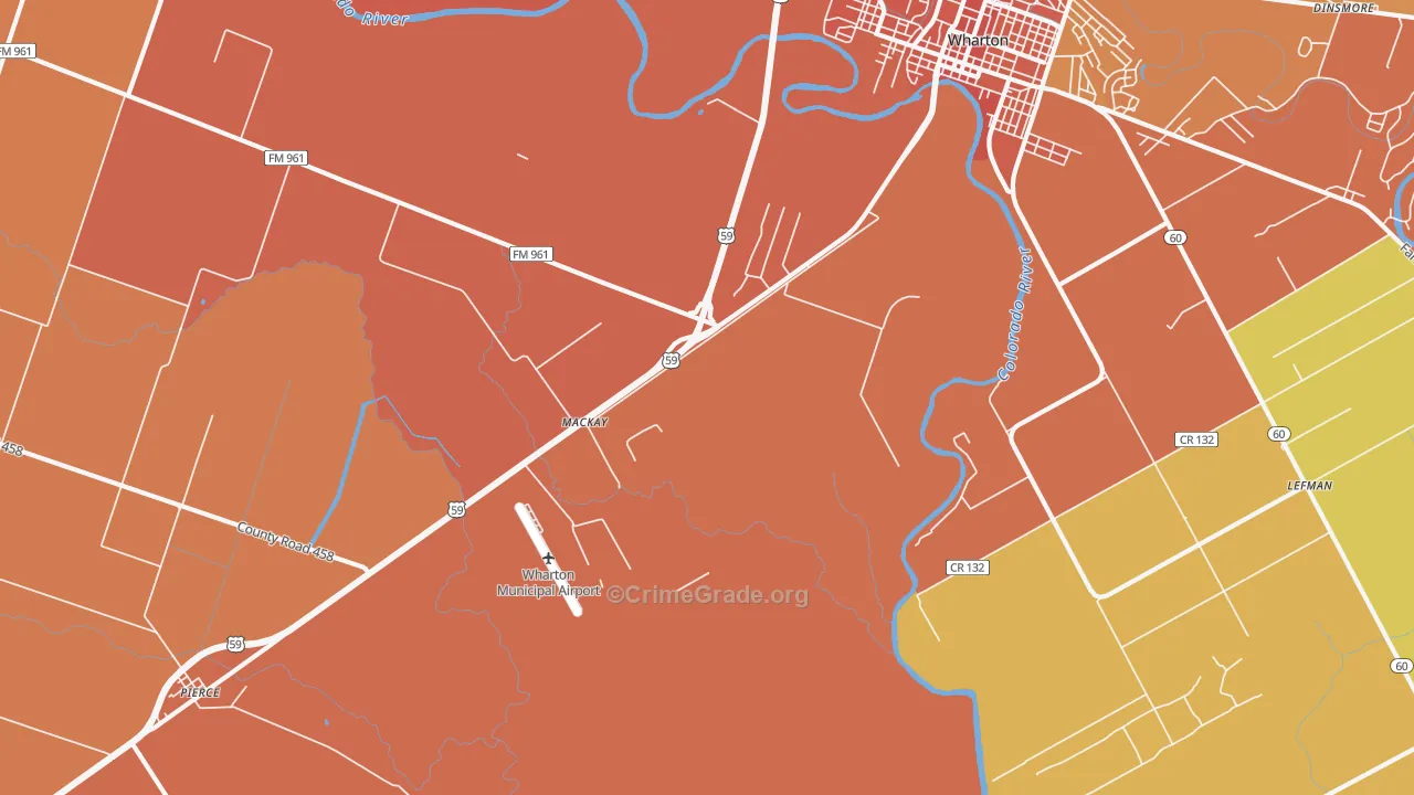 Mackay, TX Map of Murder Rates