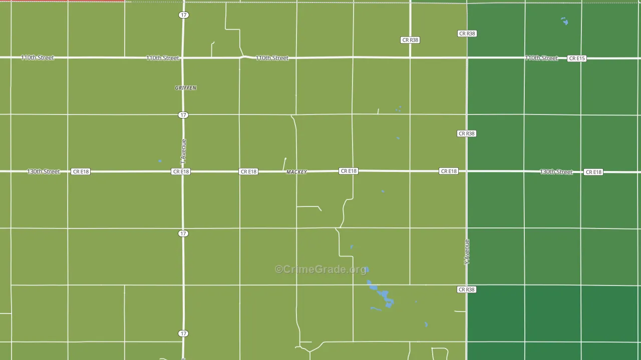 Mackey, IA Map of Murder Rates