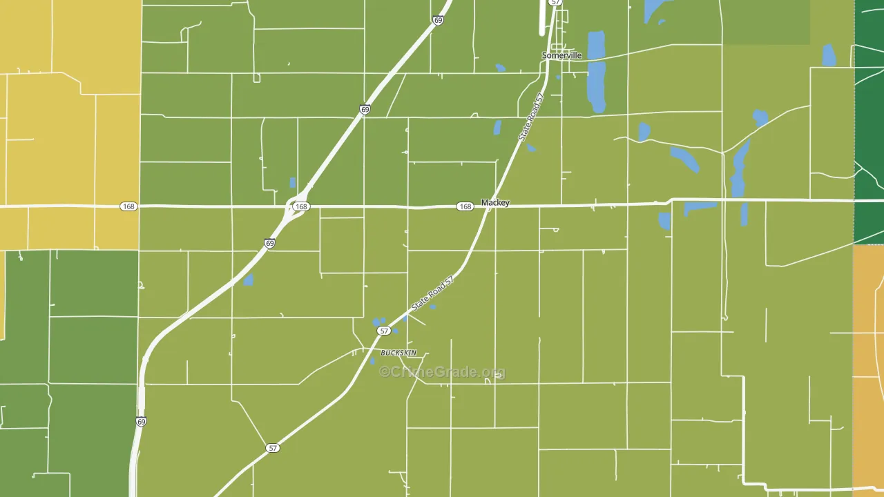 Mackey, IN Map of Murder Rates