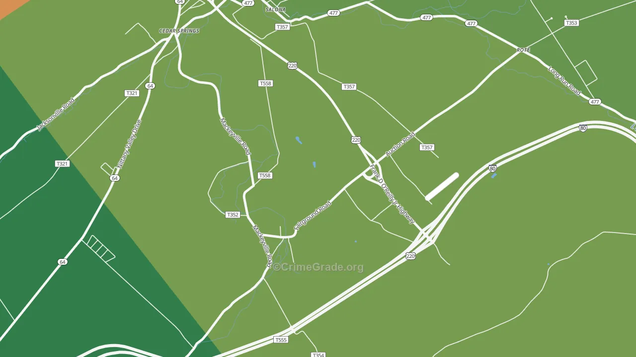 Mackeyville, PA Map of Murder Rates