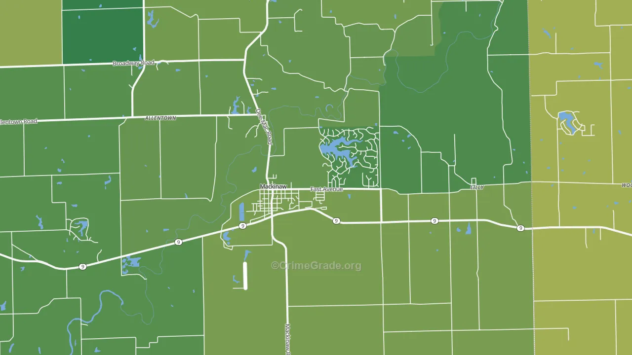 Mackinaw, IL Map of Murder Rates