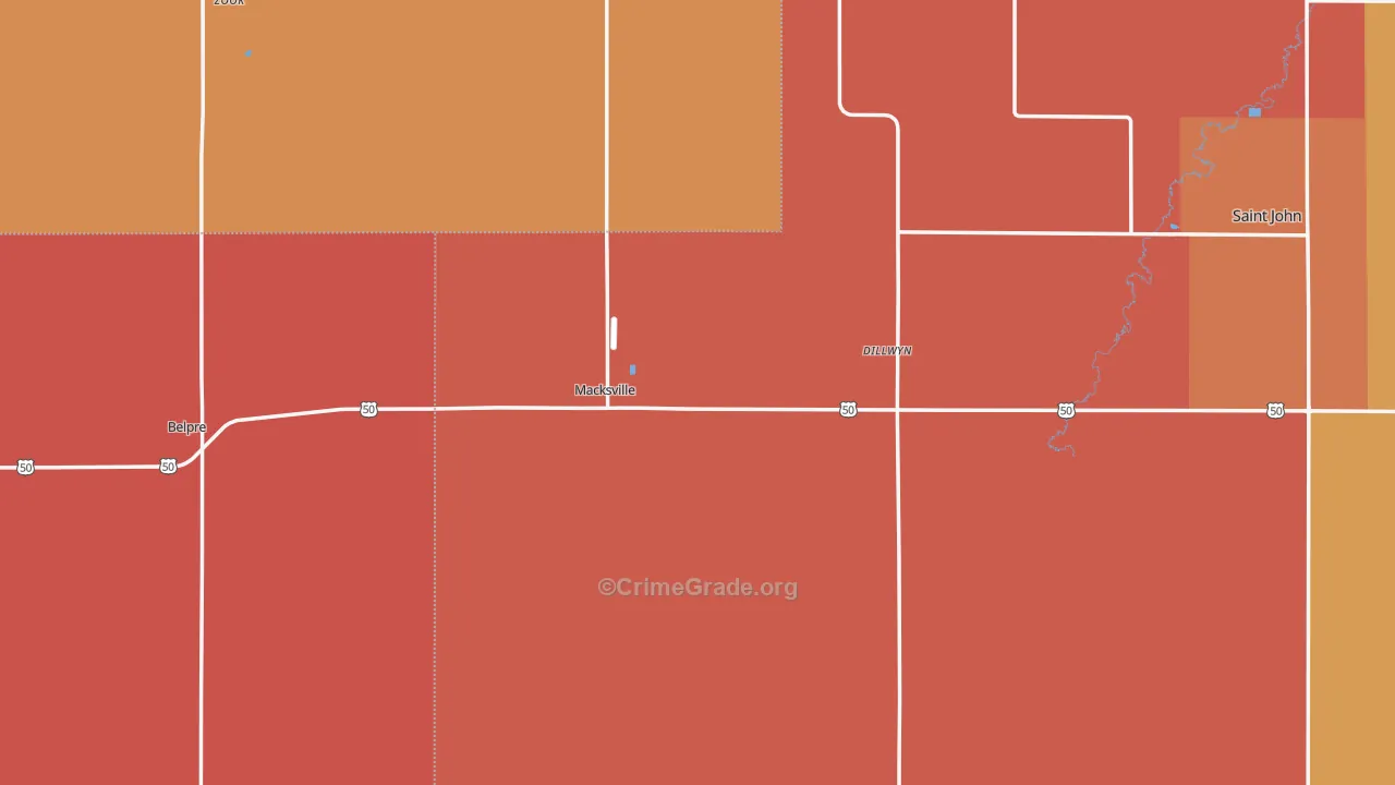 Macksville, KS Map of Murder Rates