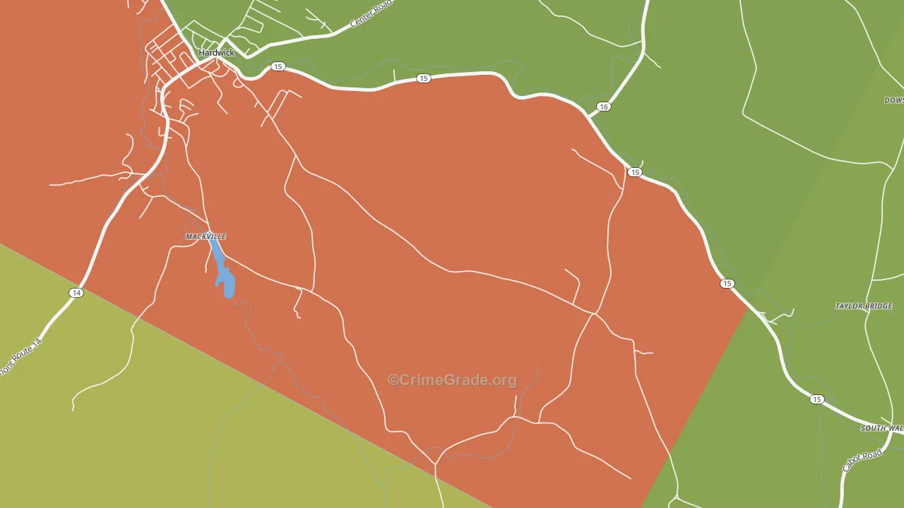 Mackville, VT Map of Murder Rates