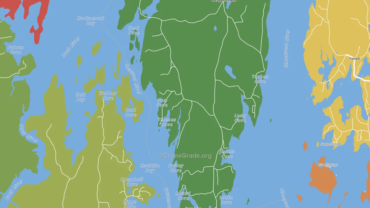 MacMahan, ME Map of Murder Rates