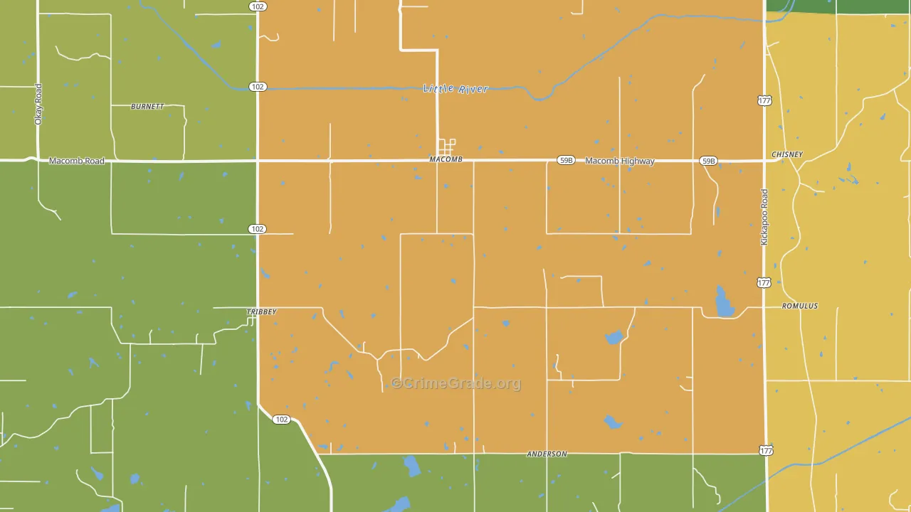 Macomb, OK Map of Murder Rates