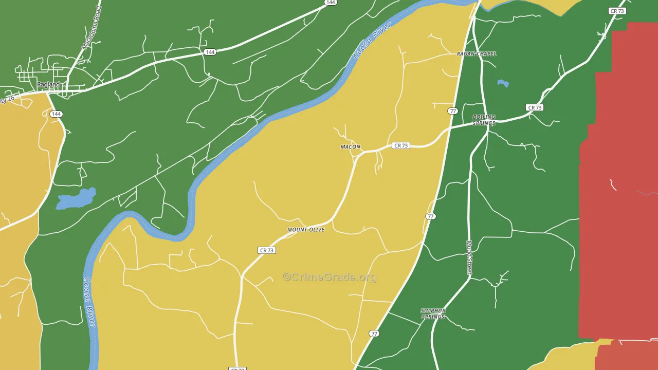 Macon, AL Map of Murder Rates