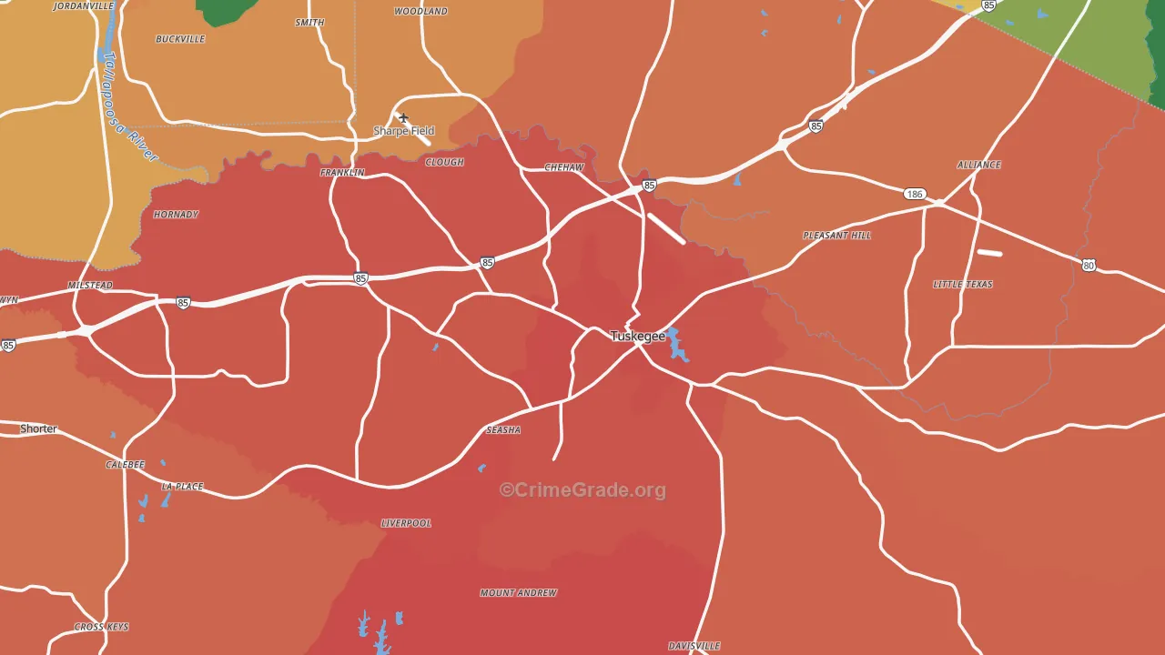 Macon County, AL Map of Murder Rates