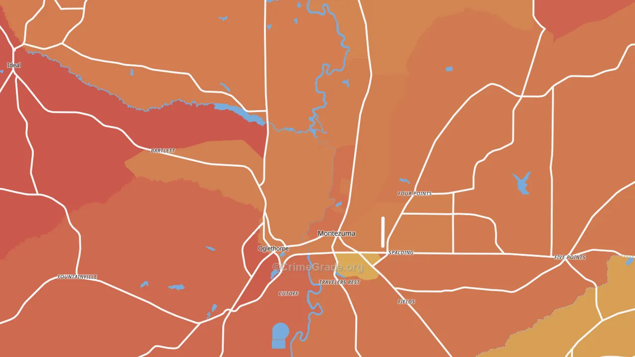 Macon County, GA Map of Murder Rates