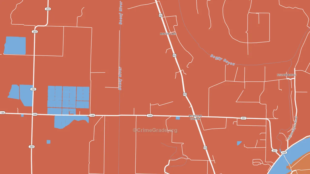 Macon Lake, AR Map of Murder Rates