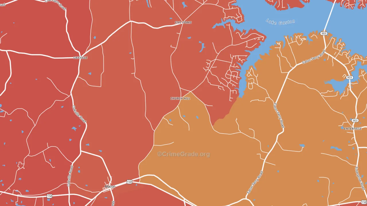 Macon, NC Map of Murder Rates