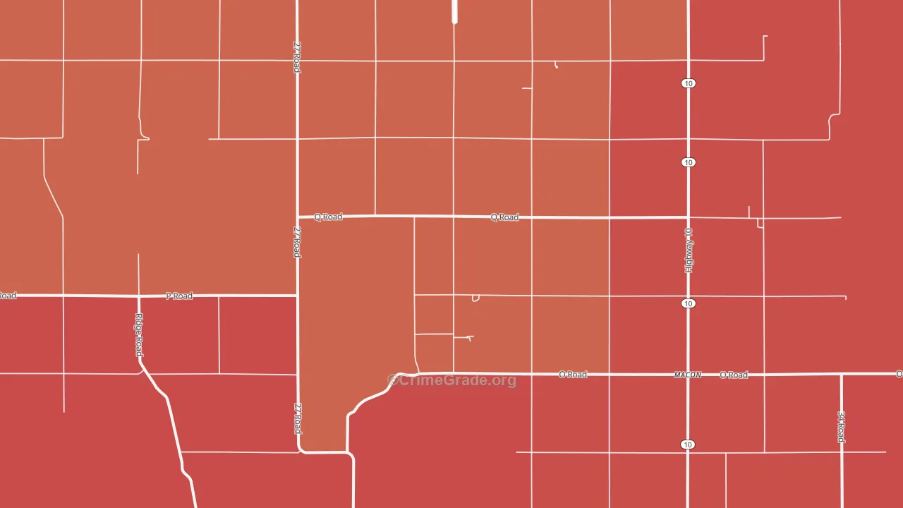 Macon, NE Map of Murder Rates