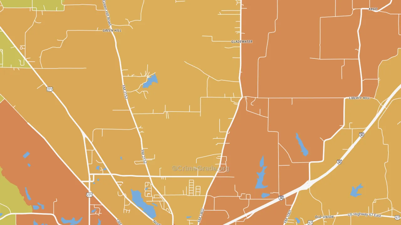 Macon, TX Map of Murder Rates