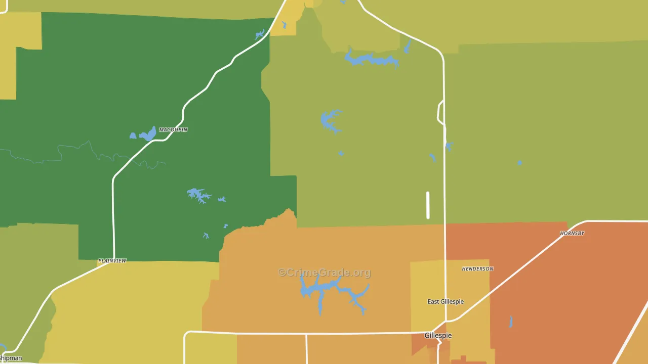 Macoupin County, IL Map of Murder Rates